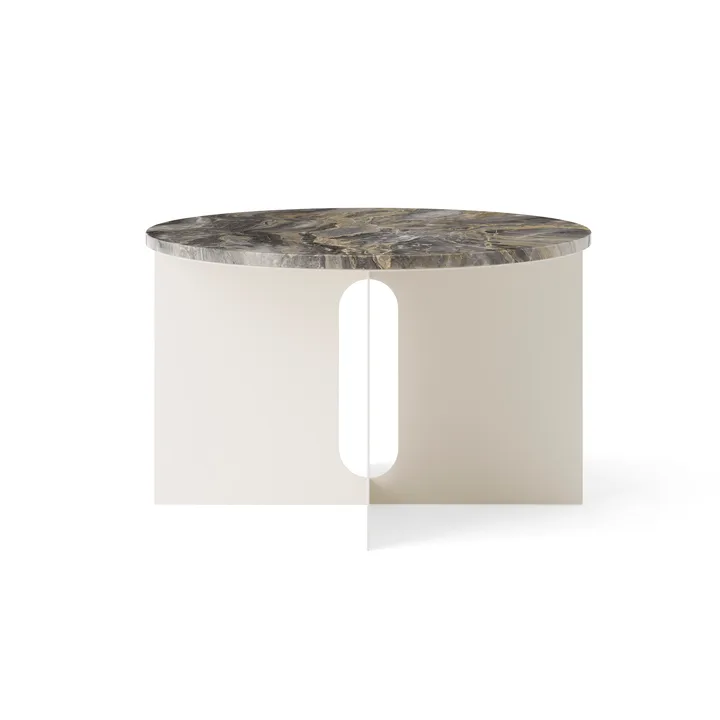 Androgyne sidebord - Grey Galaxy marmor-ivory stål, Ø65 cm - Audo Copenhagen