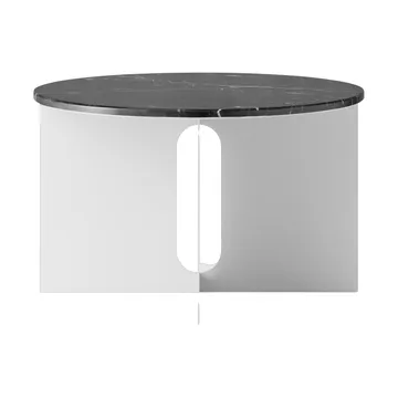 Androgyne sidebord - Nero Maquina marmor-børstet stål, Ø65 cm - Audo Copenhagen