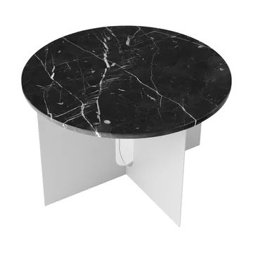 Androgyne sidebord - Nero Maquina marmor-børstet stål, Ø65 cm - Audo Copenhagen