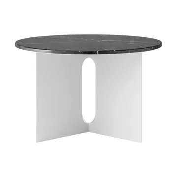 Androgyne sidebord - Nero Maquina marmor-børstet stål, Ø65 cm - Audo Copenhagen