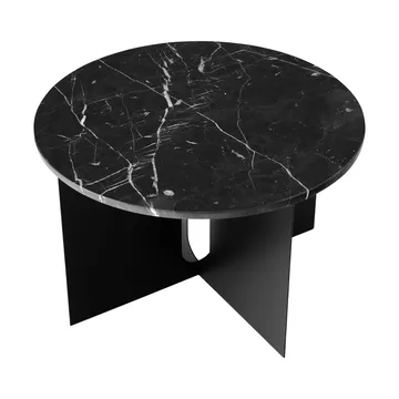 Androgyne sidebord - Nero Marquina marmor-sort stål, Ø65 cm - Audo Copenhagen