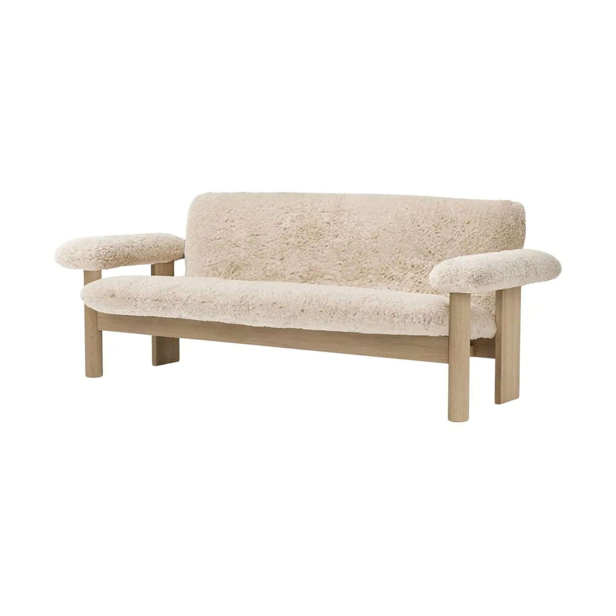 Audo Copenhagen Brasilia sofa 2-personers Natural oak-Nature sheepskin curly