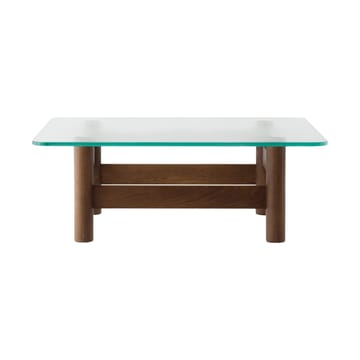 Brasilia sofabord 100x100 cm - Dark stained oak-clear glass - Audo Copenhagen