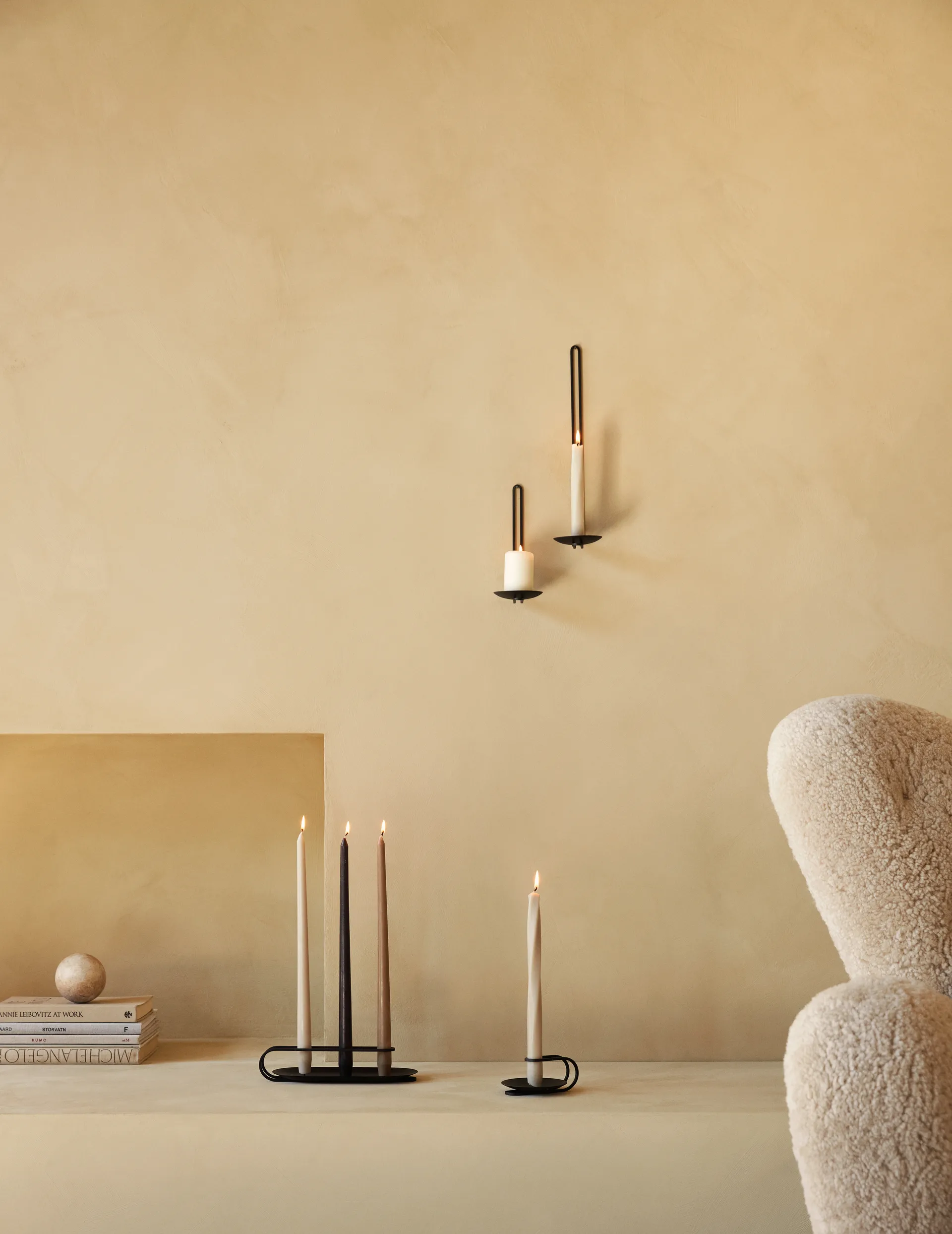 Clip fyrfadsstage væg 20 cm, Sort Audo Copenhagen