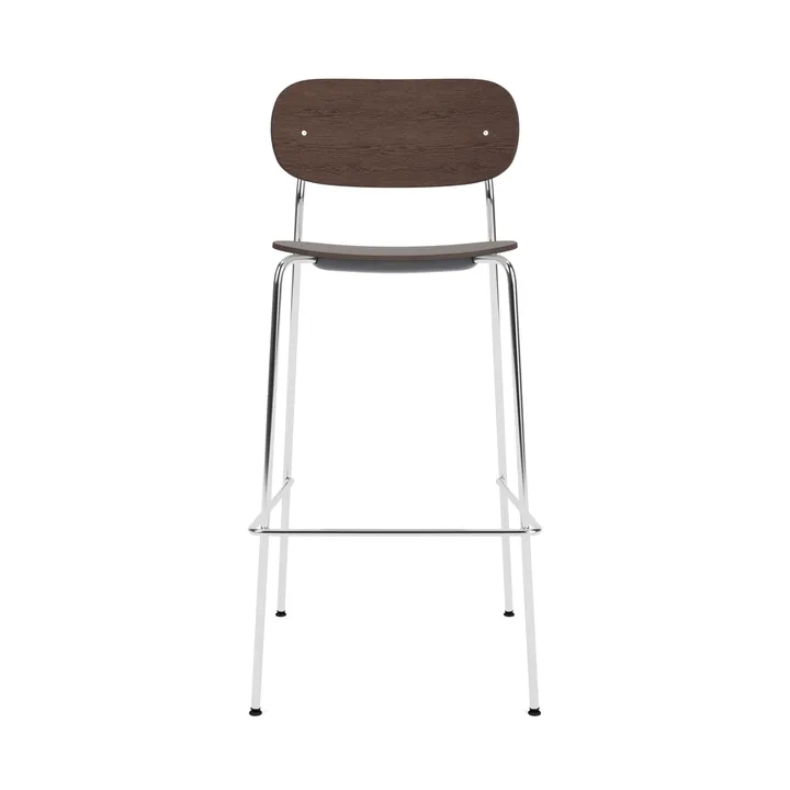 Co Bar Chair barstol - Mørkbejdset eg-kromateret stål, 75 cm - Audo Copenhagen