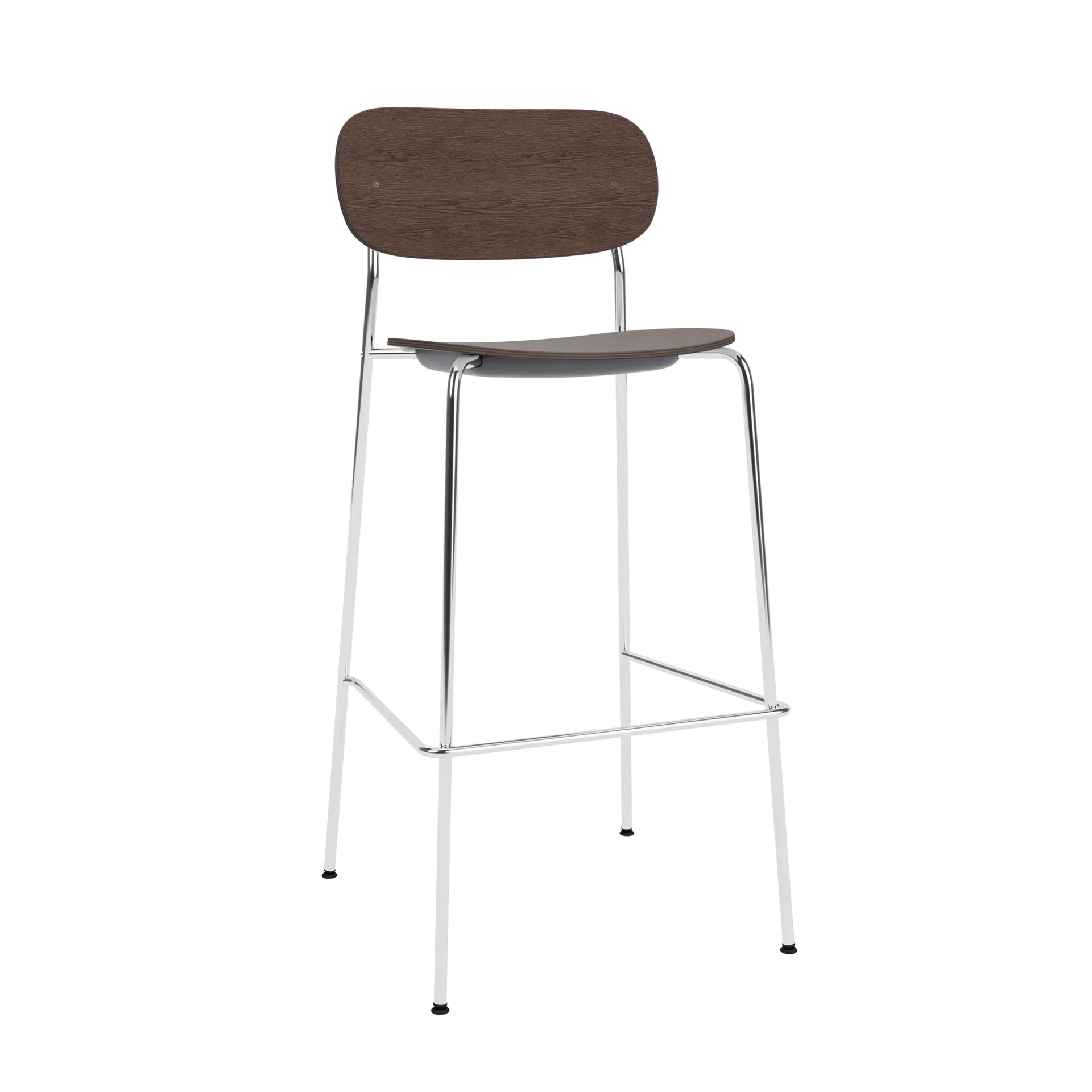 Co Bar Chair barstol, Mørkbejdset eg-kromateret stål, 75 cm Audo Copenhagen