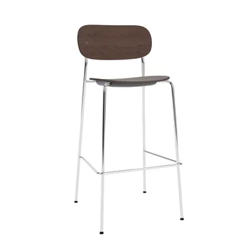 Co Bar Chair barstol - Mørkbejdset eg-kromateret stål, 75 cm - Audo Copenhagen