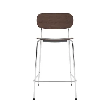 Co Bar Chair barstol - Mørkbejset eg-kromateret stål, 65 cm - Audo Copenhagen