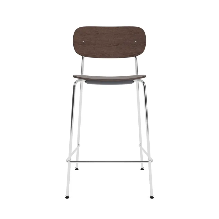 Co Bar Chair barstol - Mørkbejset eg-kromateret stål, 65 cm - Audo Copenhagen