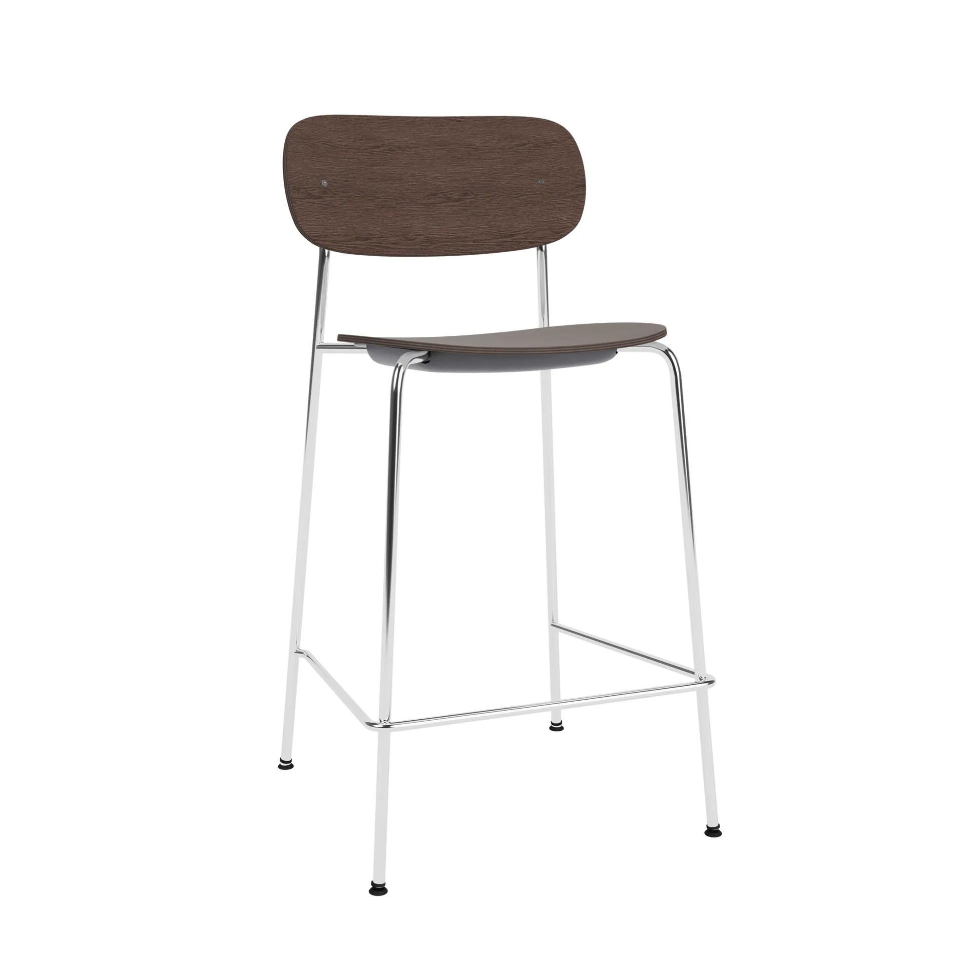 Co Bar Chair barstol, Mørkbejset eg-kromateret stål, 65 cm Audo Copenhagen