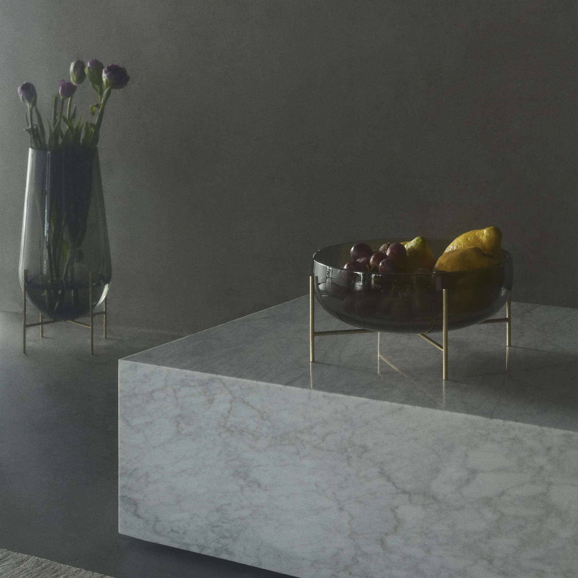 Échasse skål, røgfarvet glas Audo Copenhagen