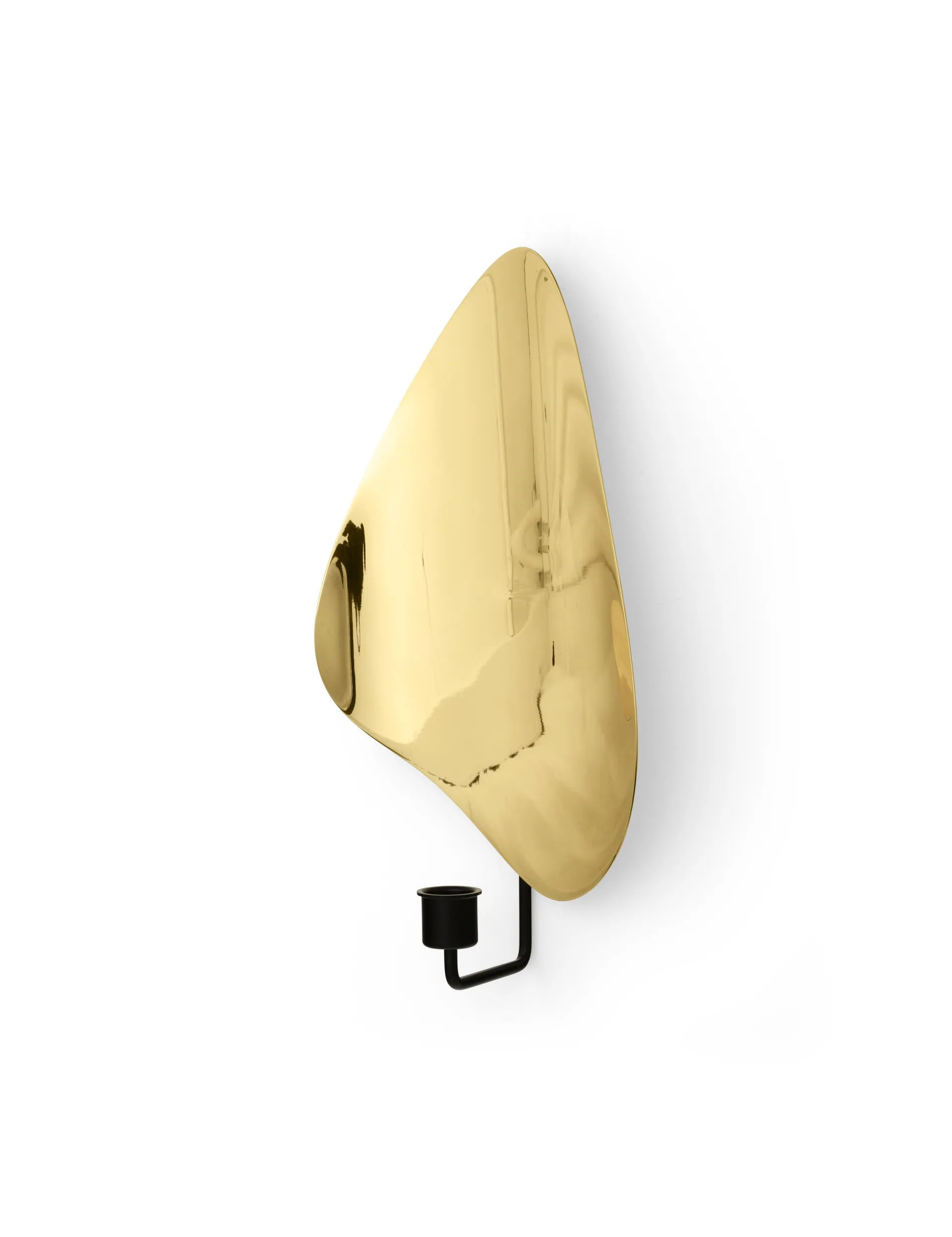 Flambeau lysestage væg 34 cm, Black/Polished brass Audo Copenhagen