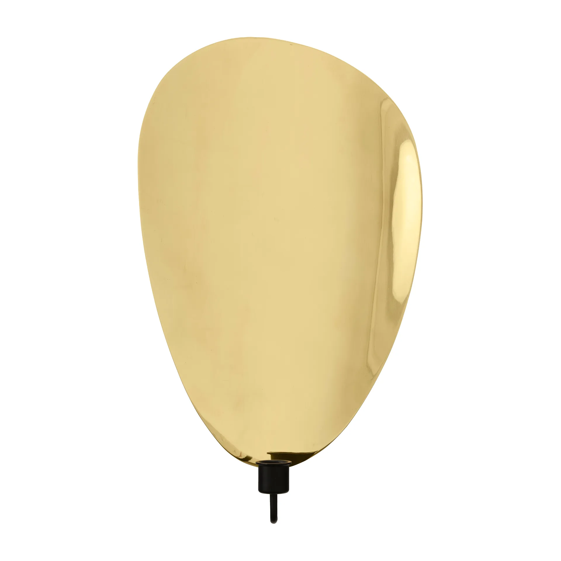 Flambeau lysestage væg 40 cm, Black/Polished brass Audo Copenhagen