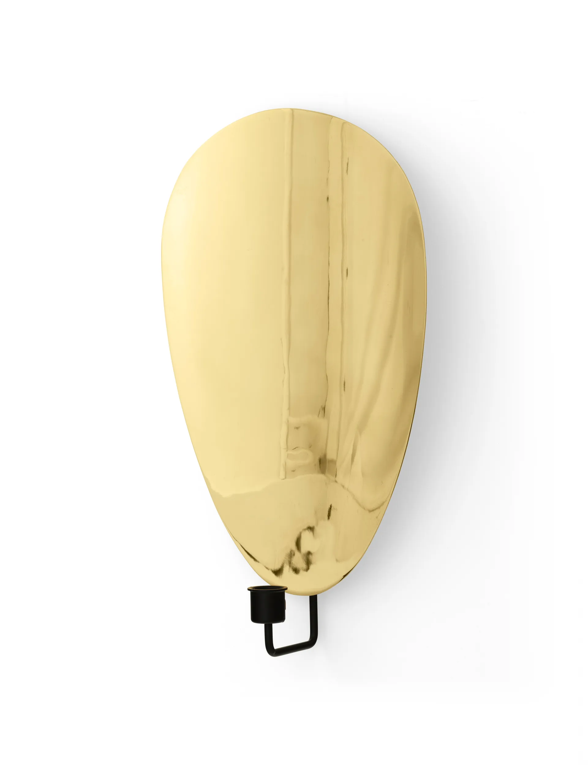 Flambeau lysestage væg 40 cm, Black/Polished brass Audo Copenhagen