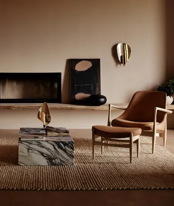 Flambeau lysestage væg 40 cm - Black/Polished brass - Audo Copenhagen