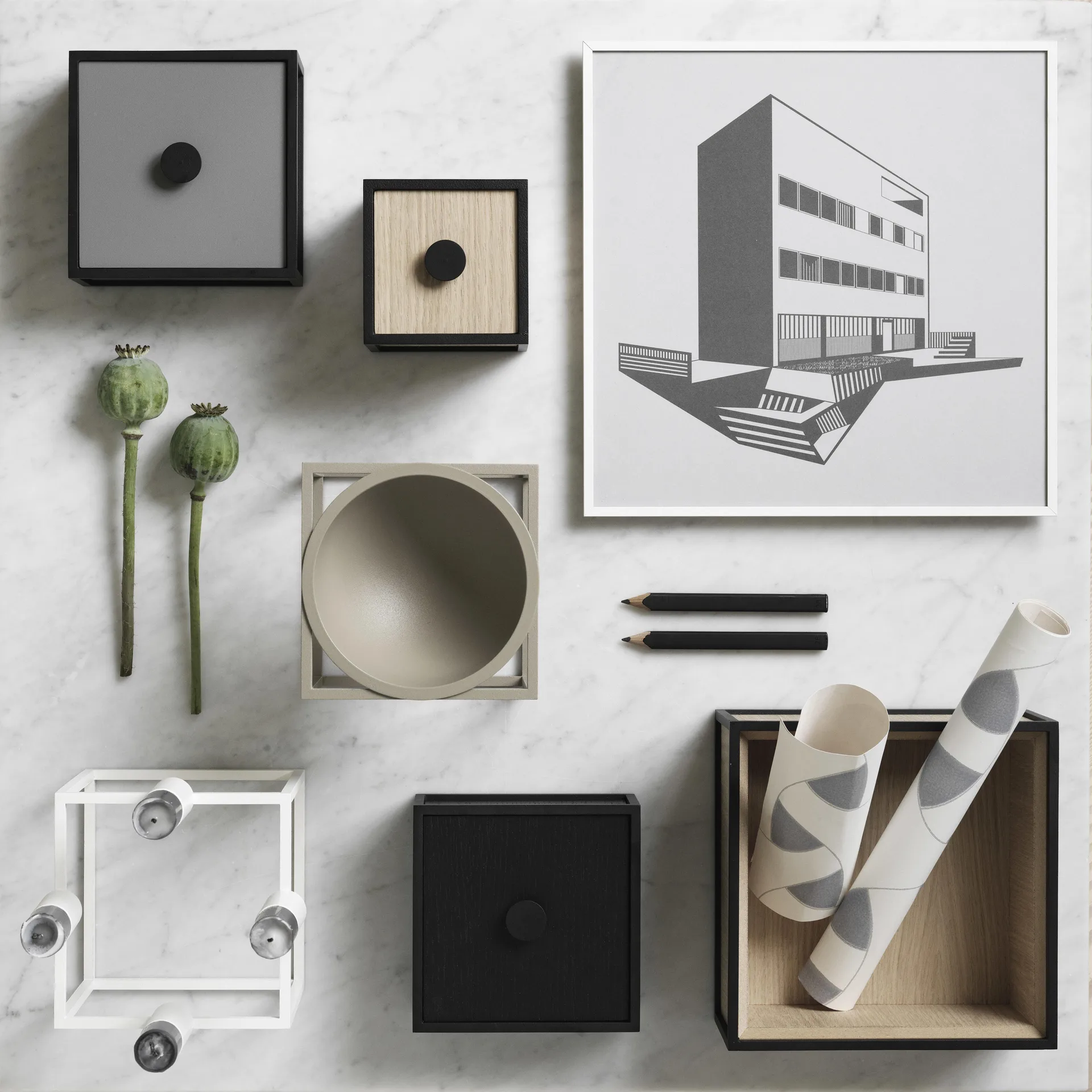 Frame 14 boks med låg, mørkegrå Audo Copenhagen
