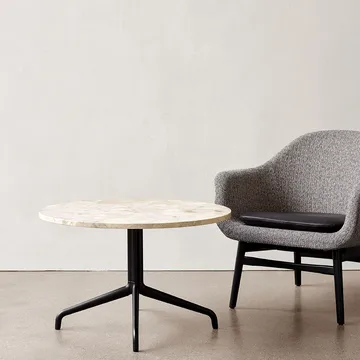 Harbour Column loungebord - Marble off white-sort stålstel - Audo Copenhagen