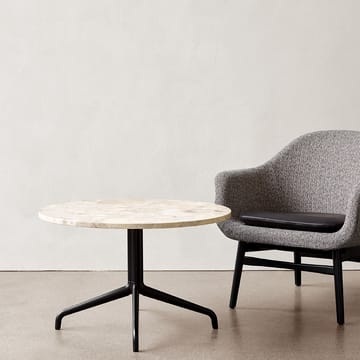 Harbour Column loungebord - marble offwhite, sort stålstel - Audo Copenhagen