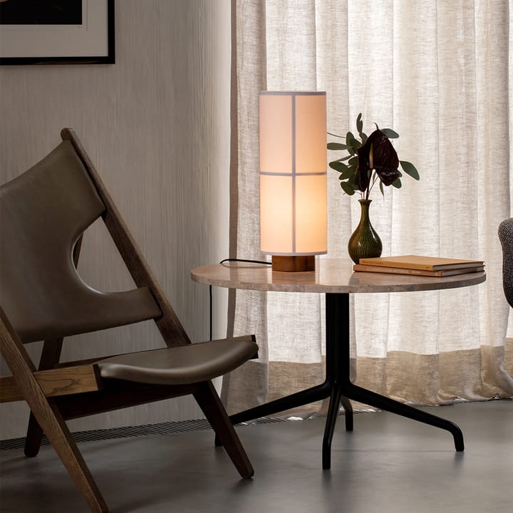 Harbour Column loungebord, marble offwhite, sort stålstel Audo Copenhagen