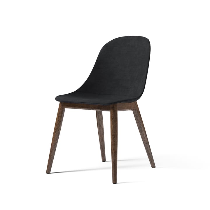 Harbour side dining chair stol, polstret sæde, stof Remix 173 dark grey, ben i mørkbejdset egetræ Audo Copenhagen