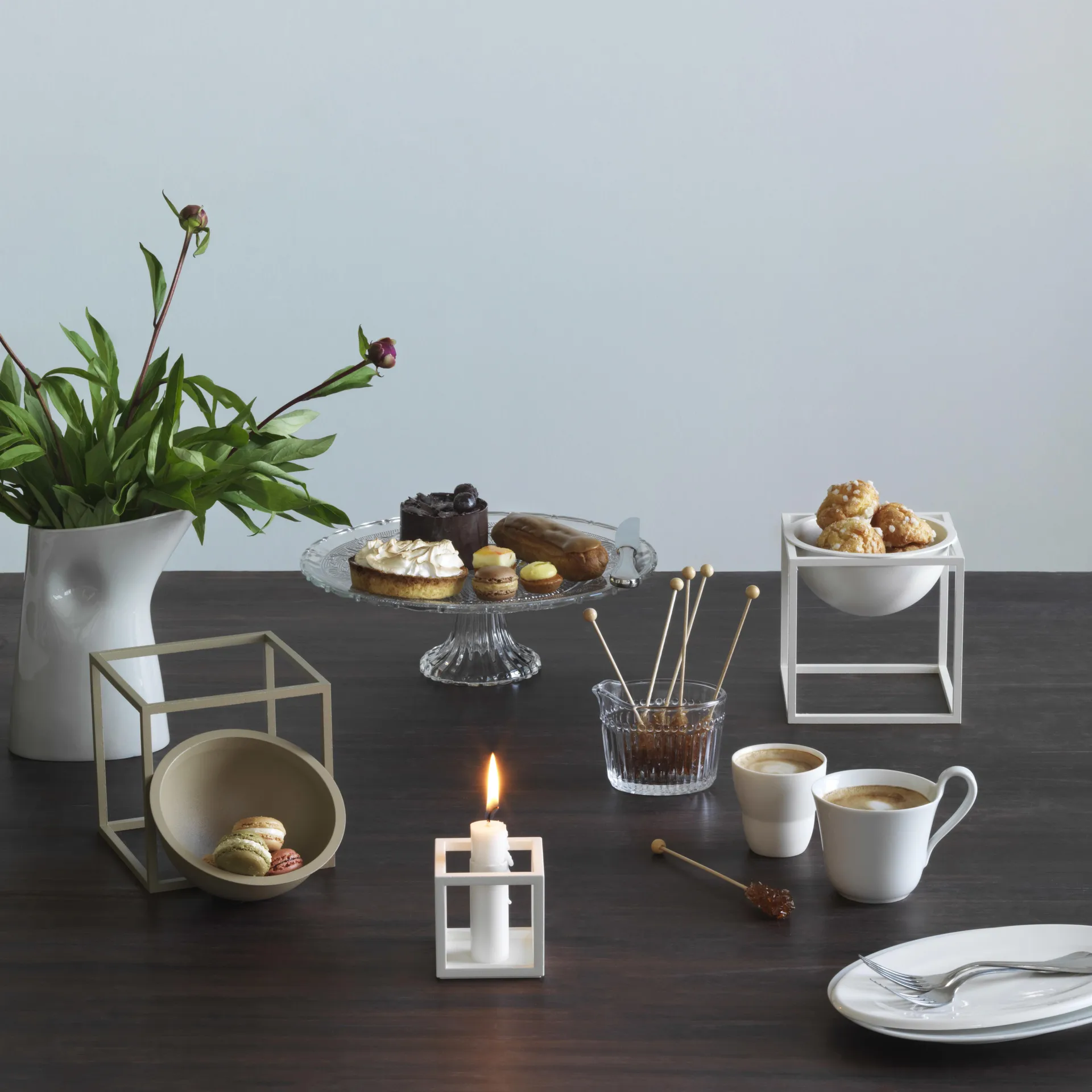 Kubus 1 lysestage, hvid Audo Copenhagen