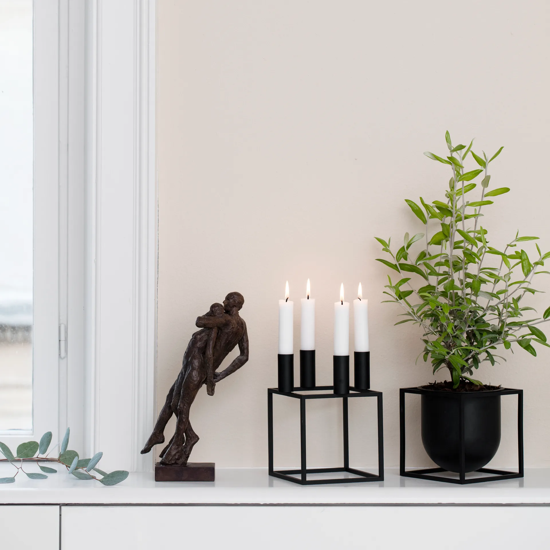 Kubus blomsterkrukke 14 cm, Sort Audo Copenhagen