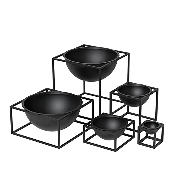 Kubus skål stort låg, sort Audo Copenhagen