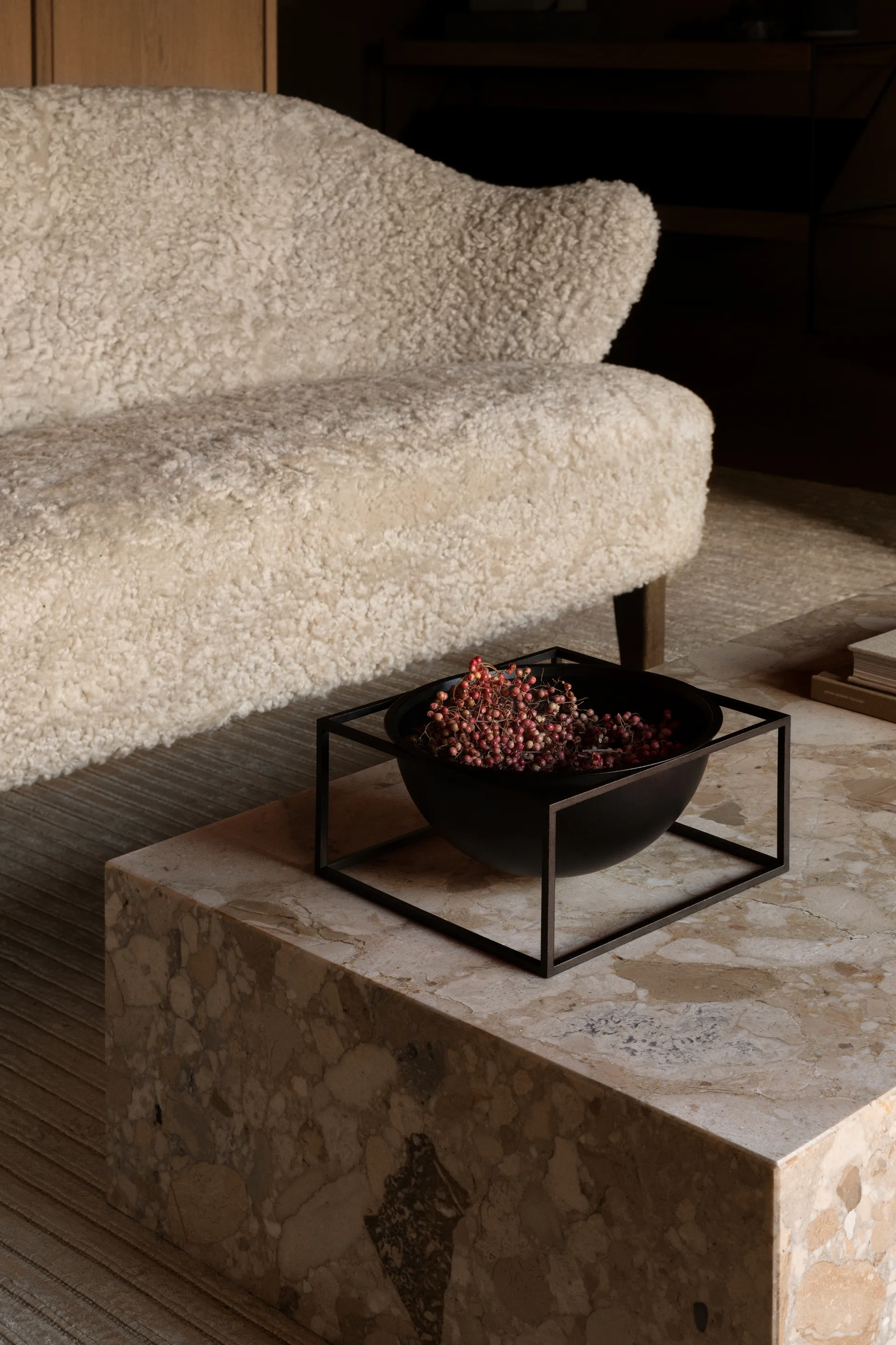 Kubus skål stort låg, sort Audo Copenhagen