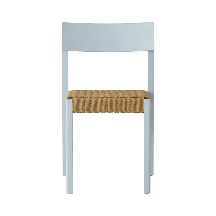 Mauro stol - Linen blue eg-naturflettet sæde - Audo Copenhagen