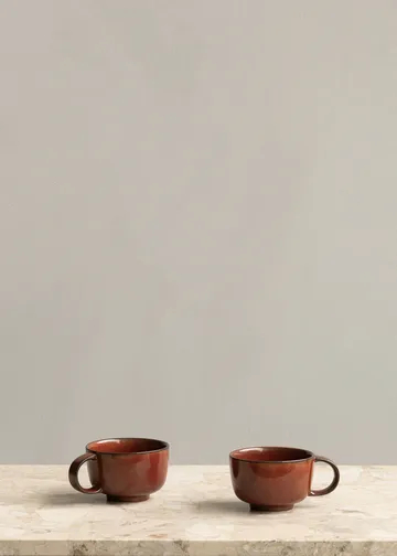 New Norm kop med hank 25 cl 2-pak - Rødglaseret - Audo Copenhagen