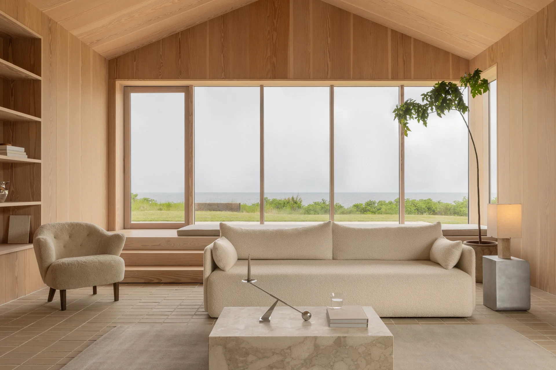 Nonna bordlampe 49 cm, Travertine-sand Audo Copenhagen