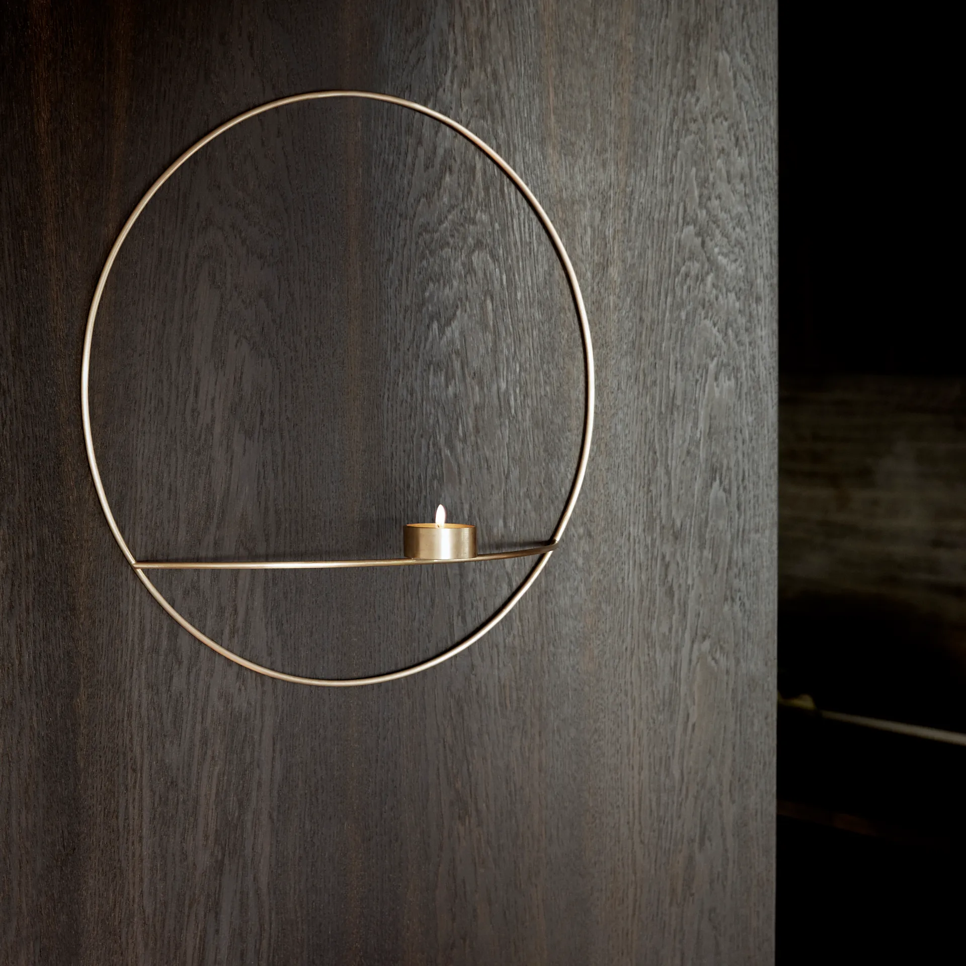 POV cirkel large væglysestage, fyrfadslys, messing Audo Copenhagen