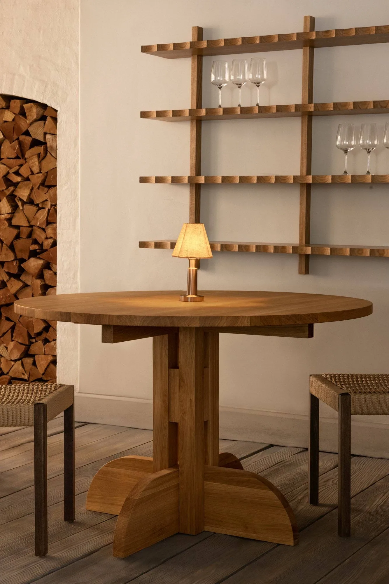 Puffin Dining Table spisebord Oak Solid Natural, Natur eg, Ø120 cm Audo Copenhagen