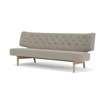 Radiohus Sofa Fully Upholstered RE-WOOL PC1T Global HR BUTTONS Vegetal 4-Legs Base - Re-wool 218-natur eg, læderknapper, 2-personers - Audo Copenhagen