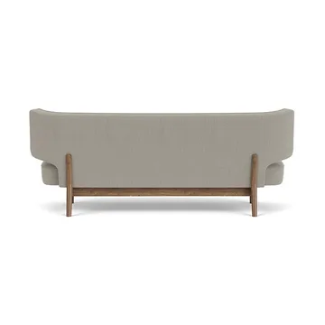 Radiohus Sofa Fully Upholstered RE-WOOL PC1T Global HR BUTTONS Vegetal 4-Legs Base - Re-wool 218-valnød, læderknapper, 2-personers - Audo Copenhagen