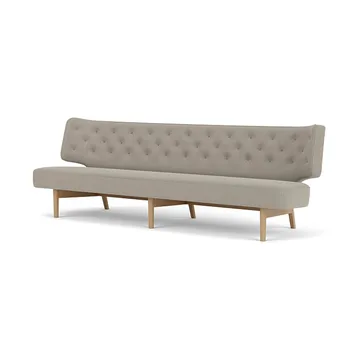 Radiohus Sofa Fully Upholstered RE-WOOL PC1T Global HR BUTTONS Vegetal 4-Legs Base - Re-wool 218-natur eg, læderknapper, 3-personers - Audo Copenhagen