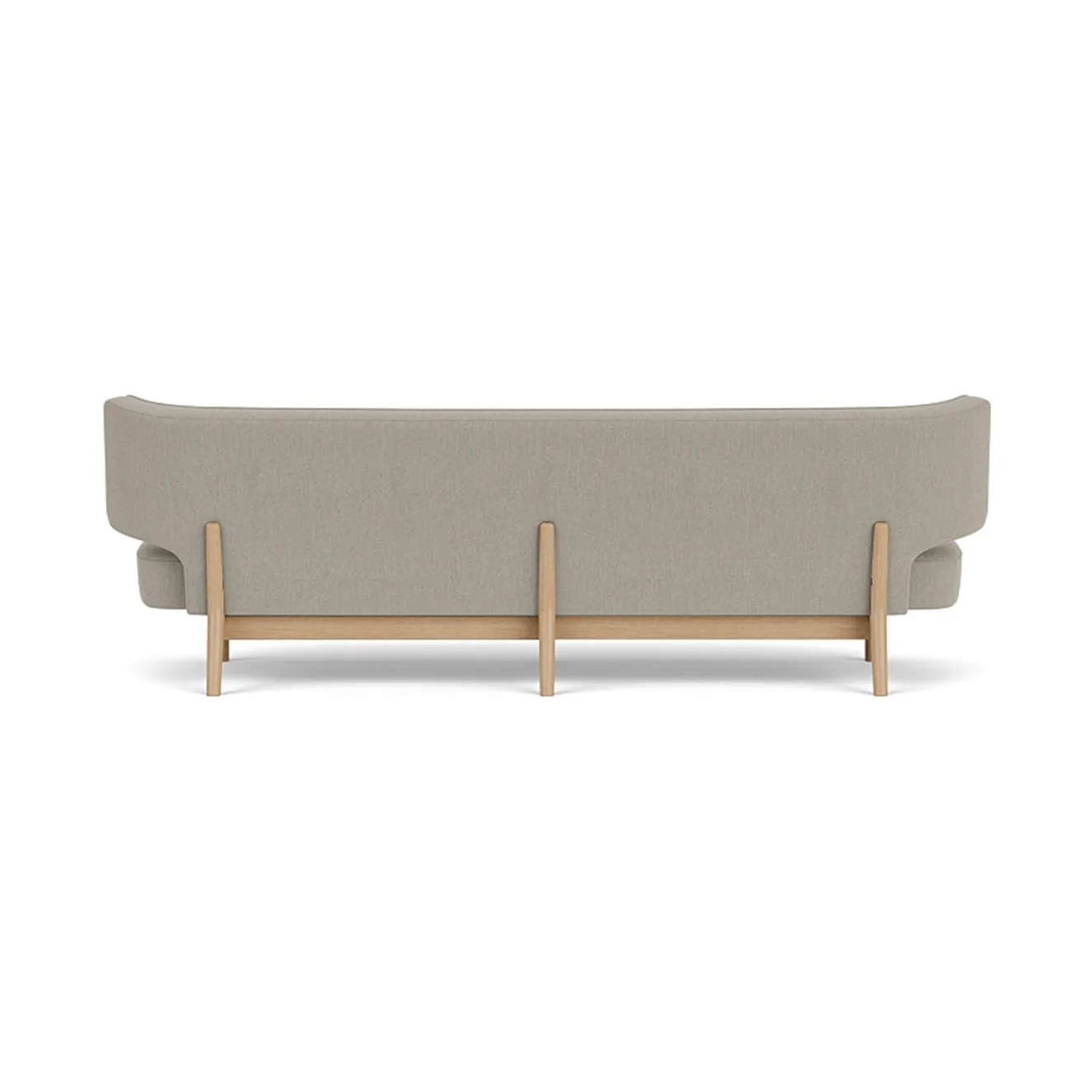 Radiohus Sofa Fully Upholstered RE-WOOL PC1T Global HR BUTTONS Vegetal 4-Legs Base, Re-wool 218-natur eg, læderknapper, 3-personers Audo Copenhagen