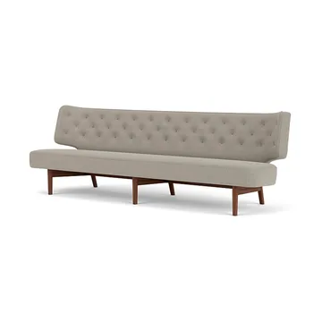 Radiohus Sofa Fully Upholstered RE-WOOL PC1T Global HR BUTTONS Vegetal 4-Legs Base - Re-wool 218-valnød, læderknapper, 3-personers - Audo Copenhagen