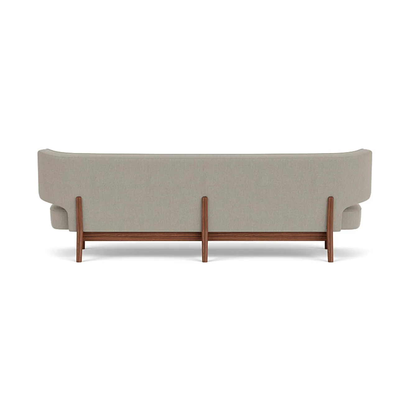 Radiohus Sofa Fully Upholstered RE-WOOL PC1T Global HR BUTTONS Vegetal 4-Legs Base, Re-wool 218-valnød, læderknapper, 3-personers Audo Copenhagen