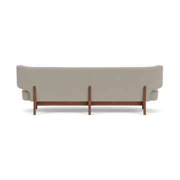 Radiohus Sofa Fully Upholstered RE-WOOL PC1T Global HR BUTTONS Vegetal 4-Legs Base - Re-wool 218-valnød, læderknapper, 3-personers - Audo Copenhagen