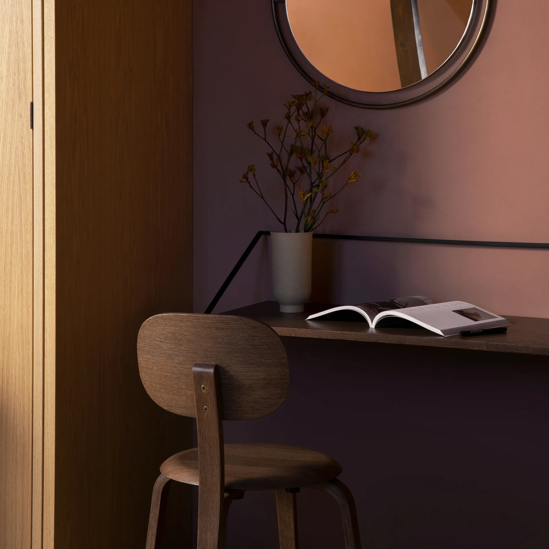 Rail skrivebord/hylde, Mørkbejdset eg Audo Copenhagen