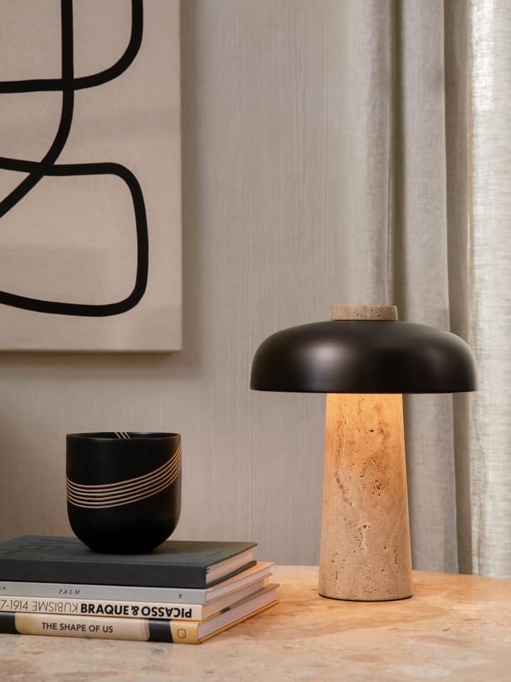 Reverse bærbar bordlampe 24,5 cm, Travertine-bronzed aluminium Audo Copenhagen
