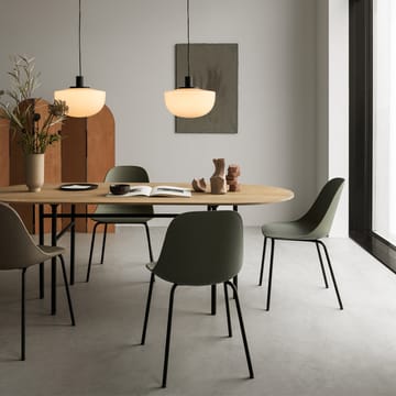 Snaregade Oval spisebord ovalt - charcoal linoleum, sort understel i stål - Audo Copenhagen