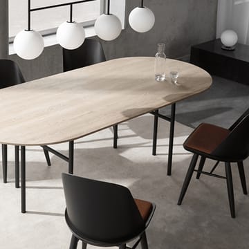 Snaregade Oval spisebord ovalt - charcoal linoleum, sort understel i stål - Audo Copenhagen
