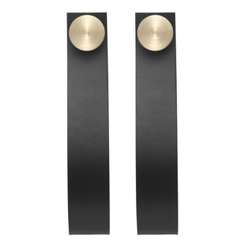 Stropp bøjle pakke med 2 - sort læder - messing knap - Audo Copenhagen
