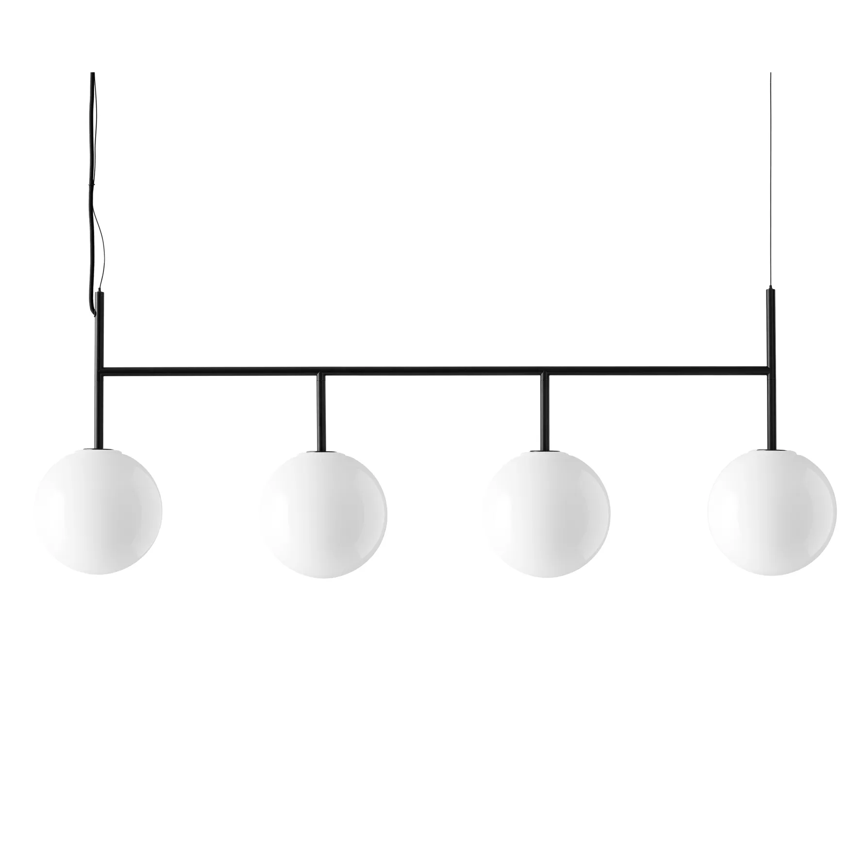 TR rail loftslampe sort DtW, Blankt opalglas Audo Copenhagen