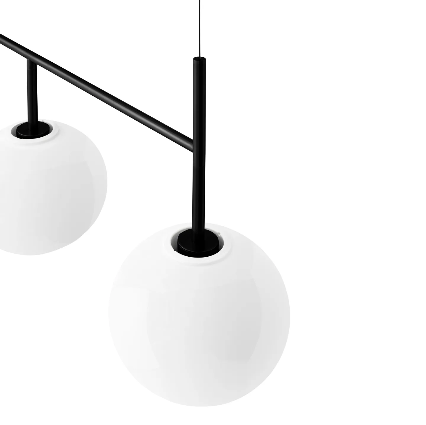 TR rail loftslampe sort DtW, Blankt opalglas Audo Copenhagen