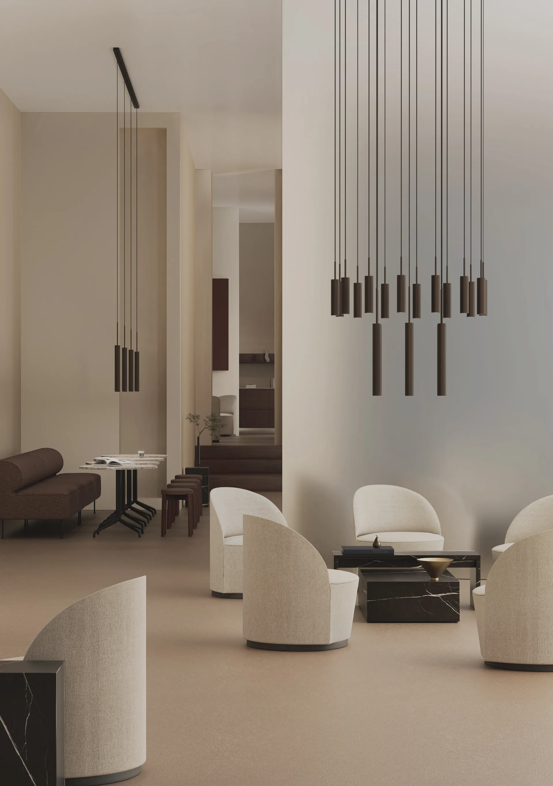 Tubulaire lysekrone 20, Anodized bronzed Audo Copenhagen