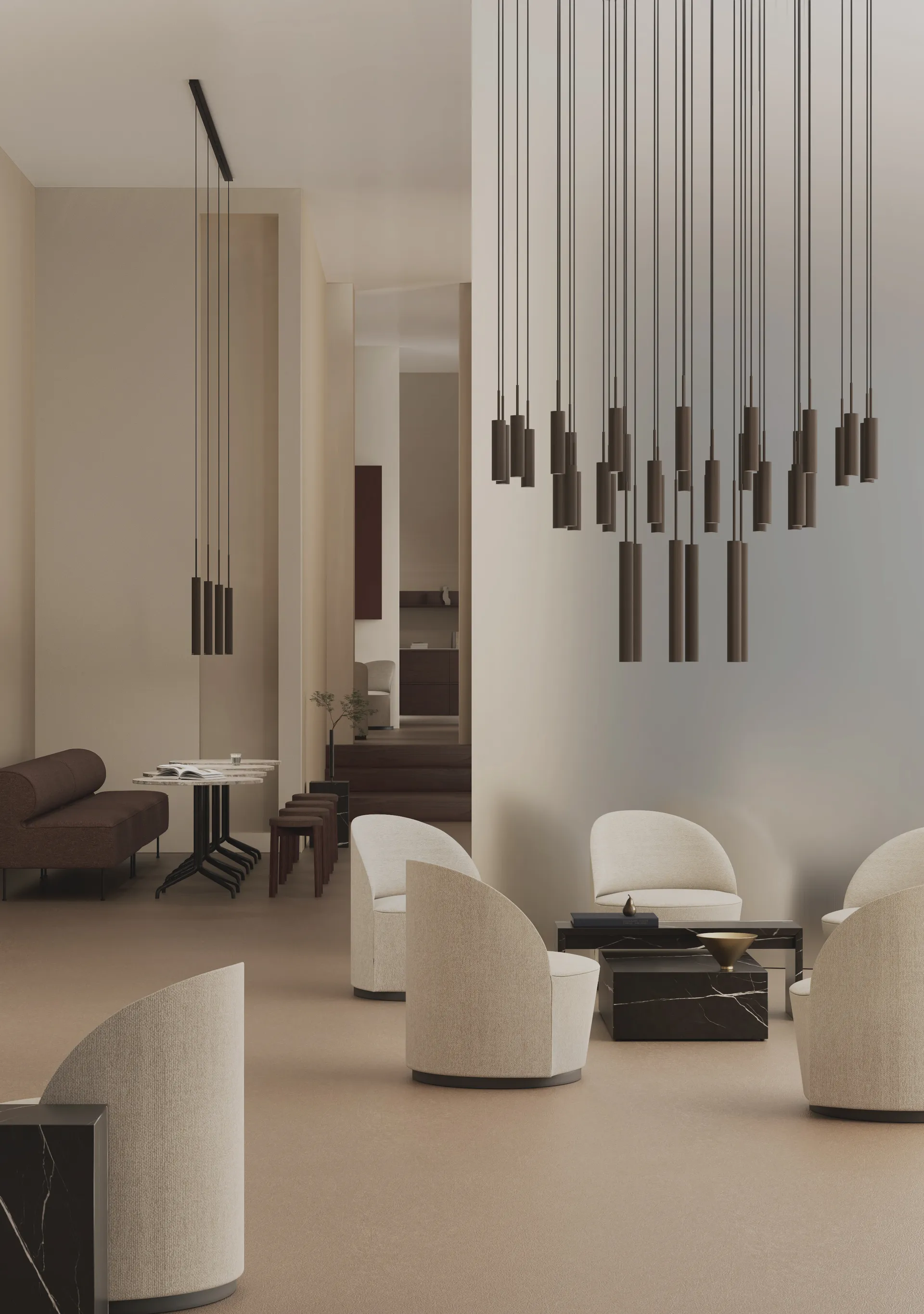 Tubulaire lysekrone 38, Anodized bronzed Audo Copenhagen