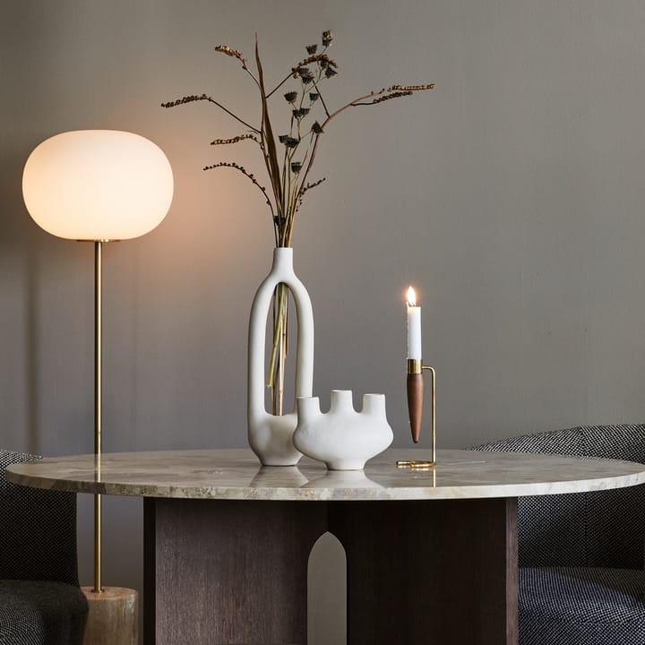 Umanoff lysestage, Poleret messing/Valnød Audo Copenhagen